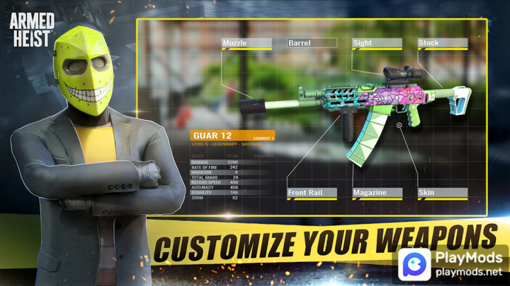 Armed Heist: Shooting gamesMod  Apk v3.0.0(God mode)