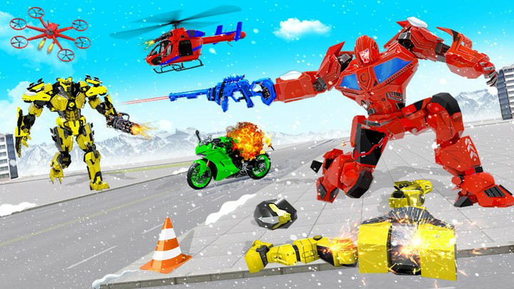 Snow Bike Transform Robot GameMod  Apk v1.0.77