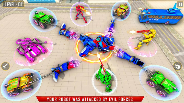 Flying Bus Robot Car Game 3dMod  Apk v1.45