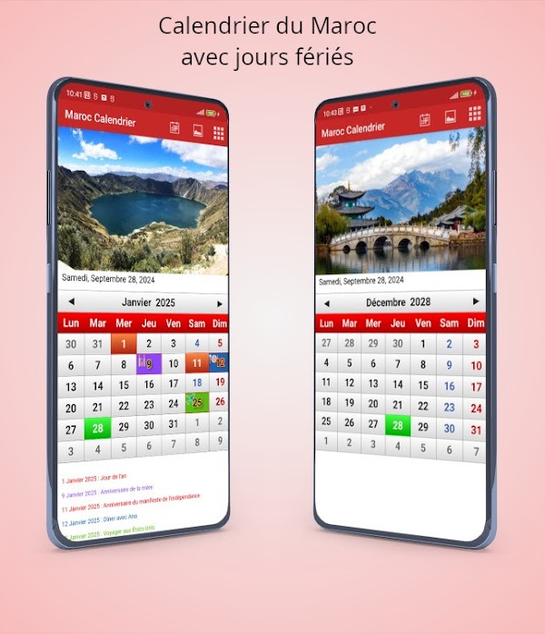 Maroc Calendrier 2024