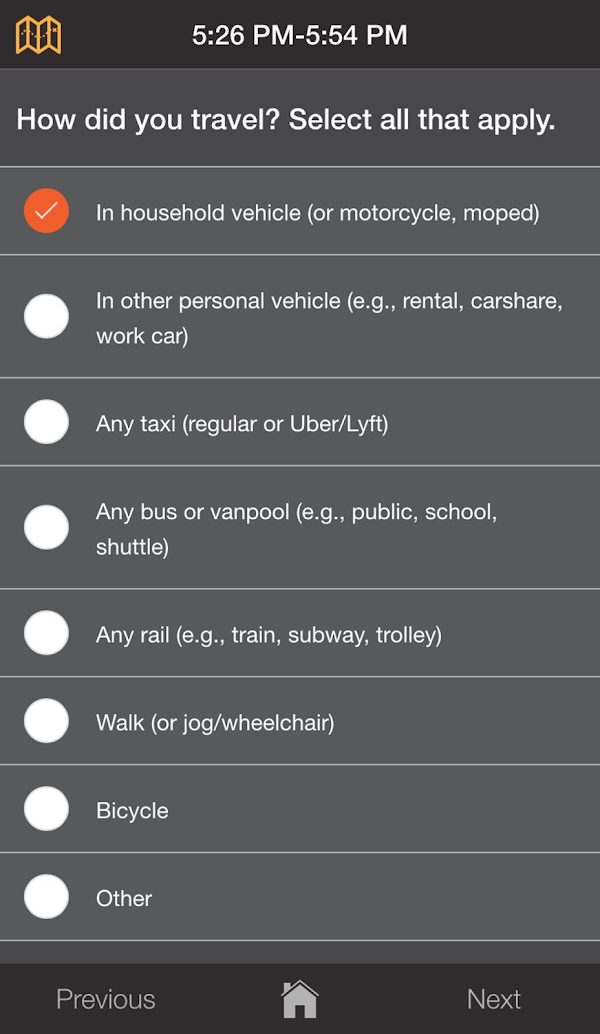 rMove: Travel Survey