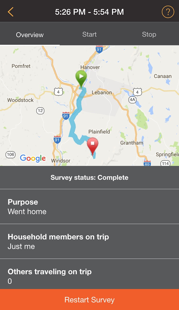 rMove: Travel Survey
